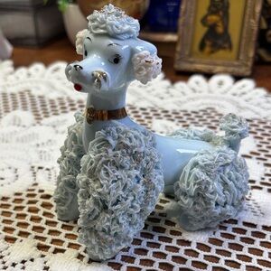 Blue Lefton "Spaghetti" Poodle Figurine